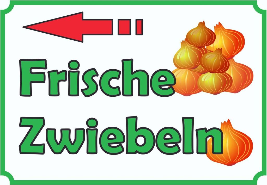 Verkaufsschild Schild Zwiebeln links A1 (594x841mm)