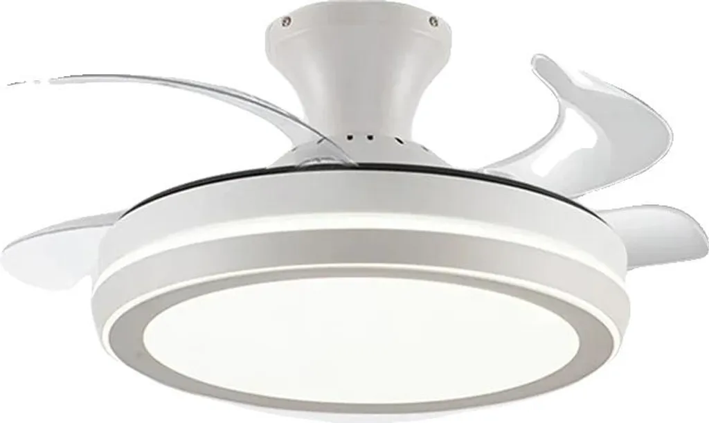 Ventilateur de plafond pour chambre avec LED pales rétractables 110cm blanc
