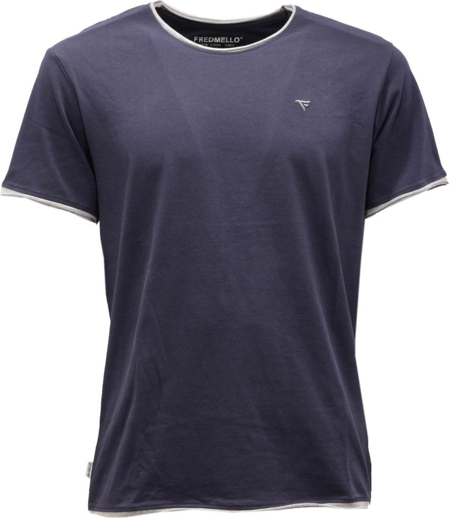 3106AH maglia uomo FRED MELLO blue Baumwolle t-shirt man
