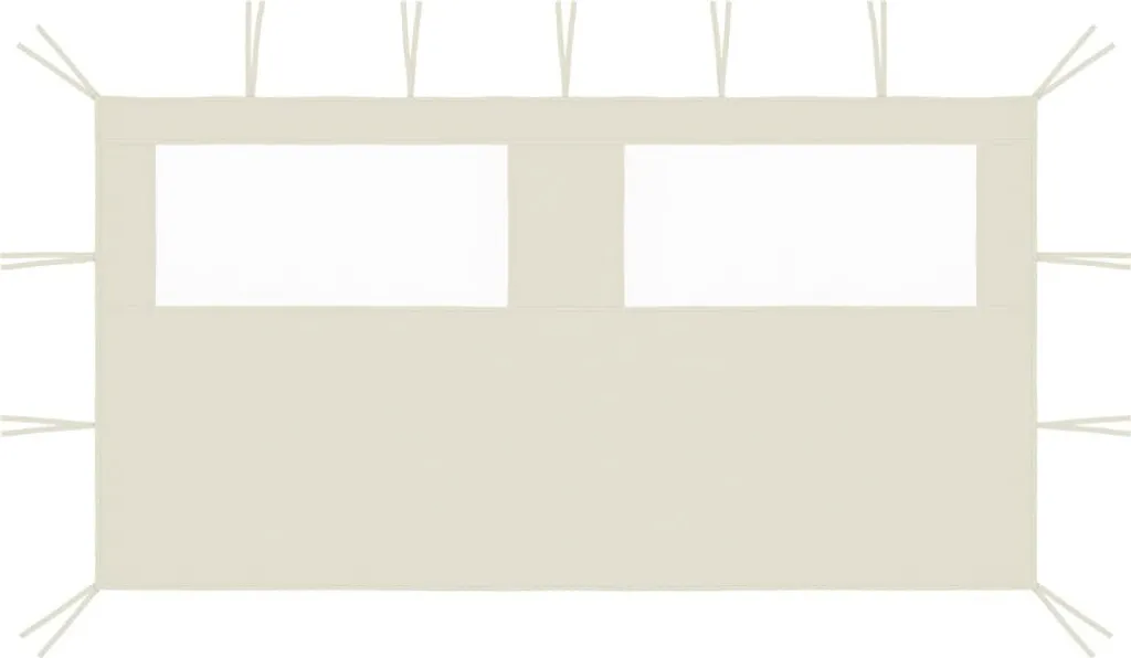 Telo Laterale Gazebo 4x2m Crema con Finestra PVC - Alta Resistenza