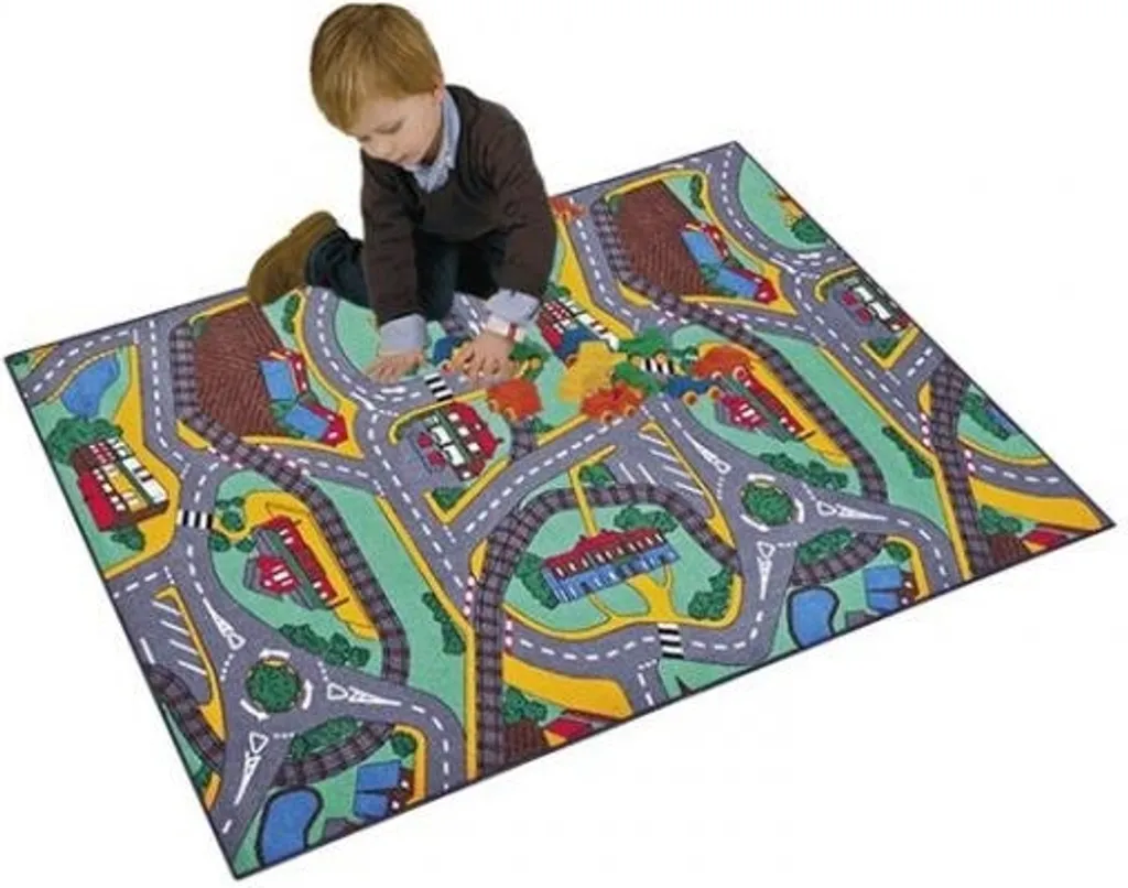 Tapis de circulation 95 x 133 cm Circuit Urbain City pour chambre enfant