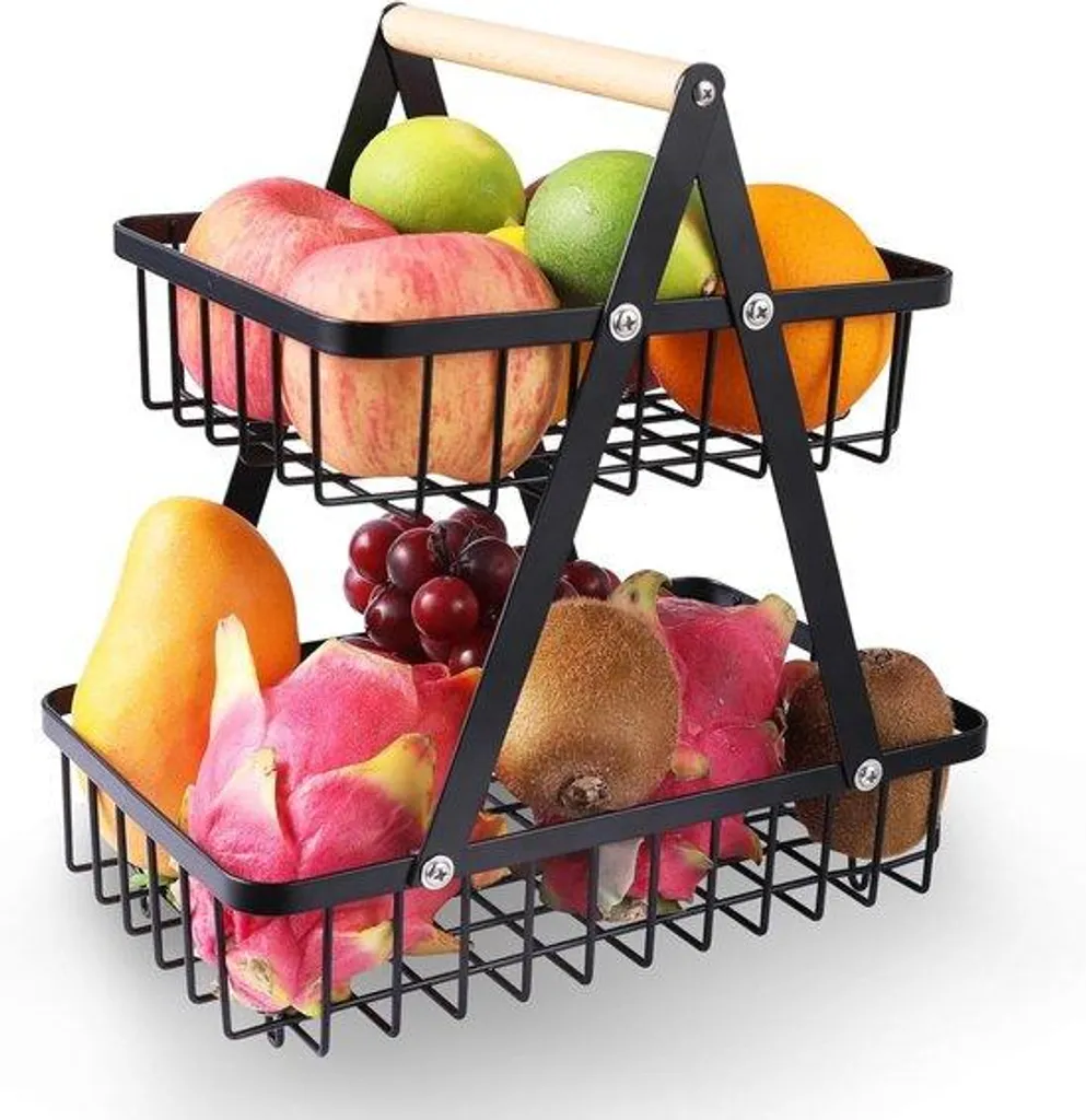 Étagère à fruits 2 étages : fini le désordre sur votre plan de travail