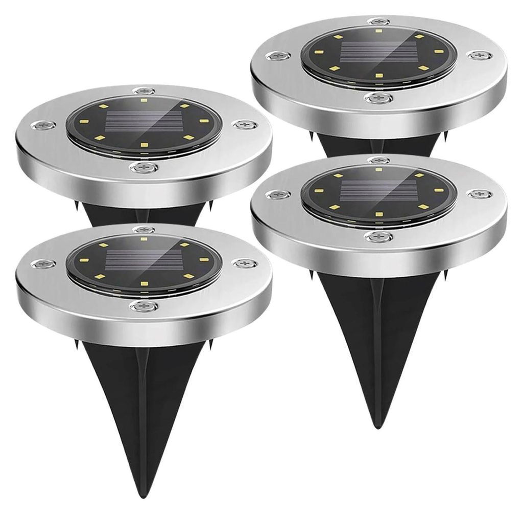 4x lampa ogrodowa solarna najazdowa 8 LED gruntowa czujnik Zdjęcie produktu 