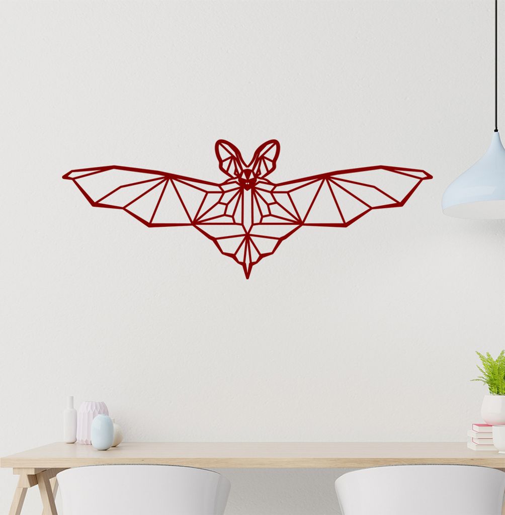 Fledermaus Polygon Wandtattoo Wandaufkleber Wall Sticker - Dekoration, Küche, Wohnzimmer, Schlafzimmer, Badezimmer