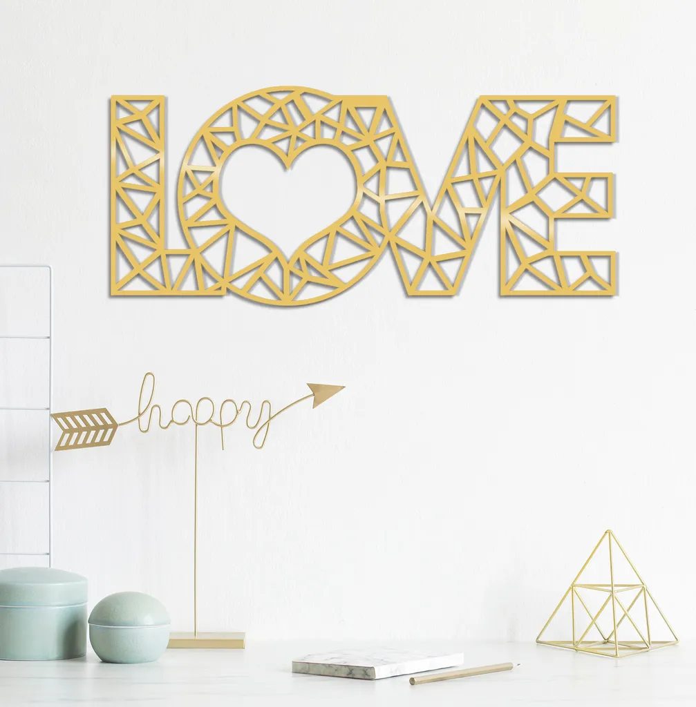 Must-Have Casa: Wallity Love TNL1350 Oro Decorazione Metallo 50x20