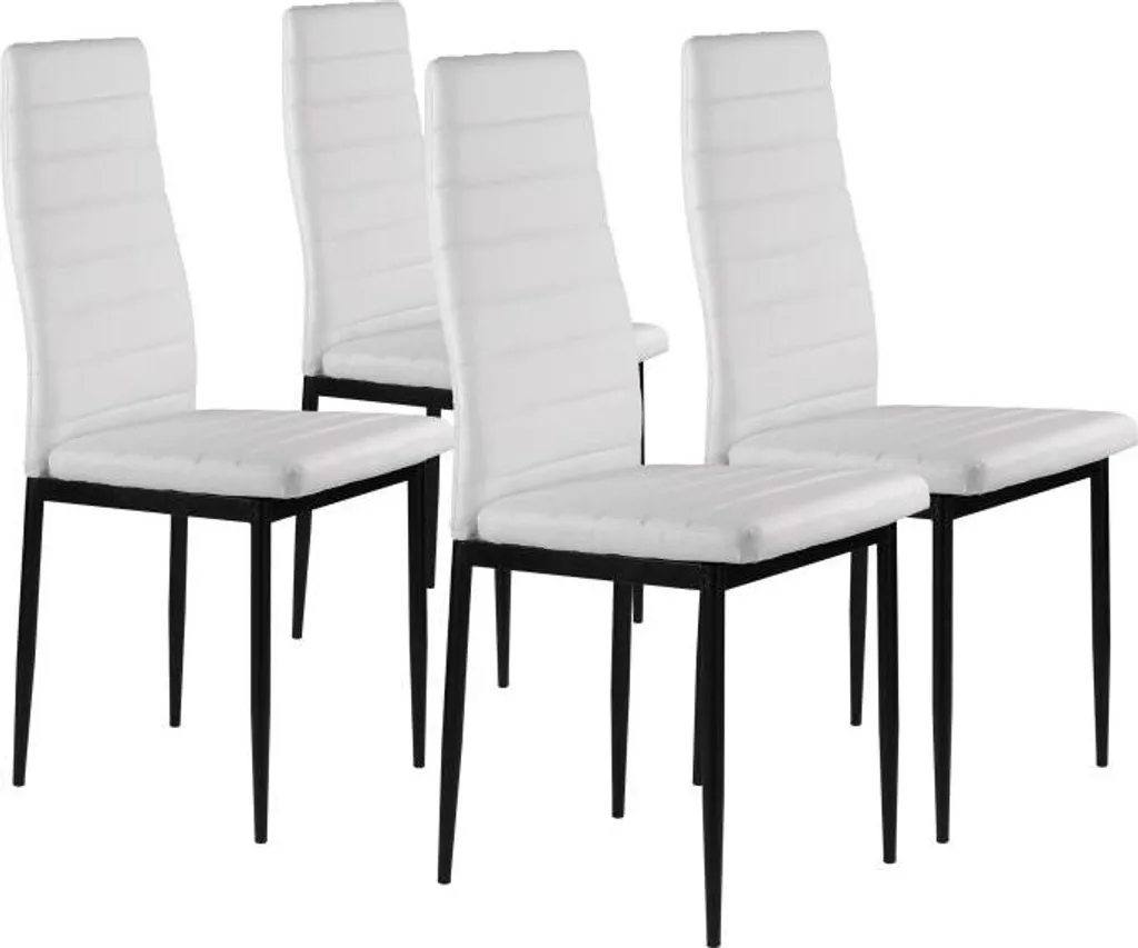 Chaises de salle à manger ergonomiques blanches lot de 4 pour le salon