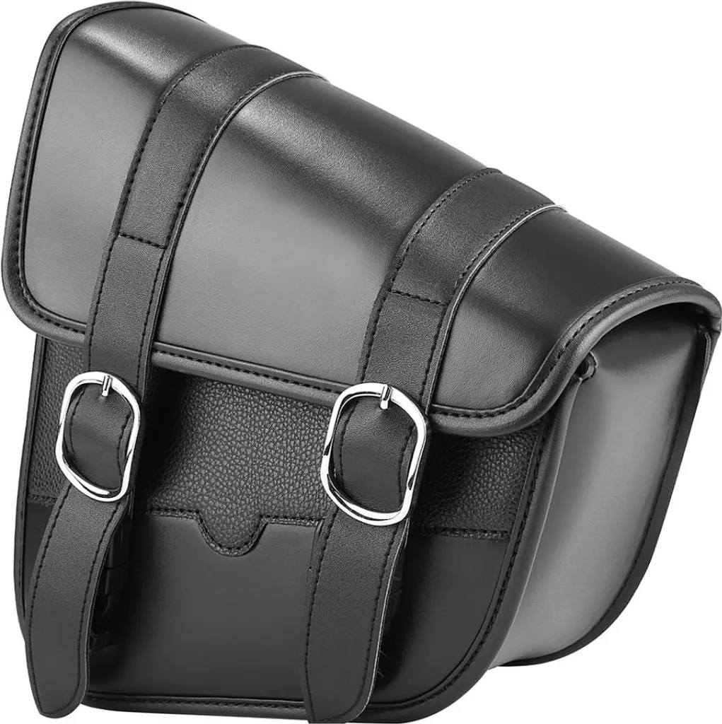 Sacoche Softail 2000-2017 cuir noir robuste pour guidon et bras oscillant