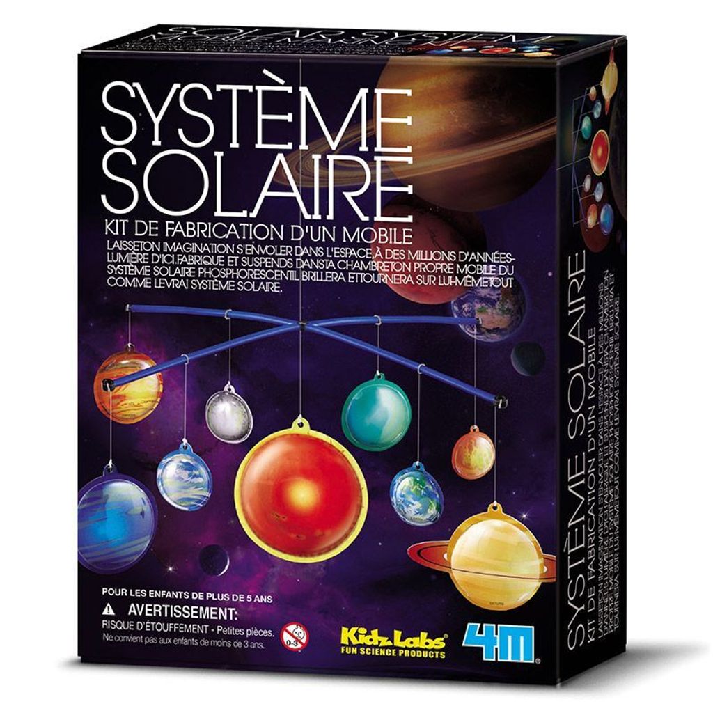 4M KidzLabs Bausatz Sonnensystem - Weltraum Spielzeug mit Leuchteffekt