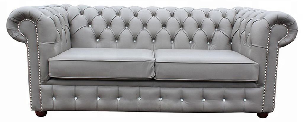Graue Chesterfield Couch Büro Sofa Emfpangs Couchen Leder Textil Neu jvmoebel