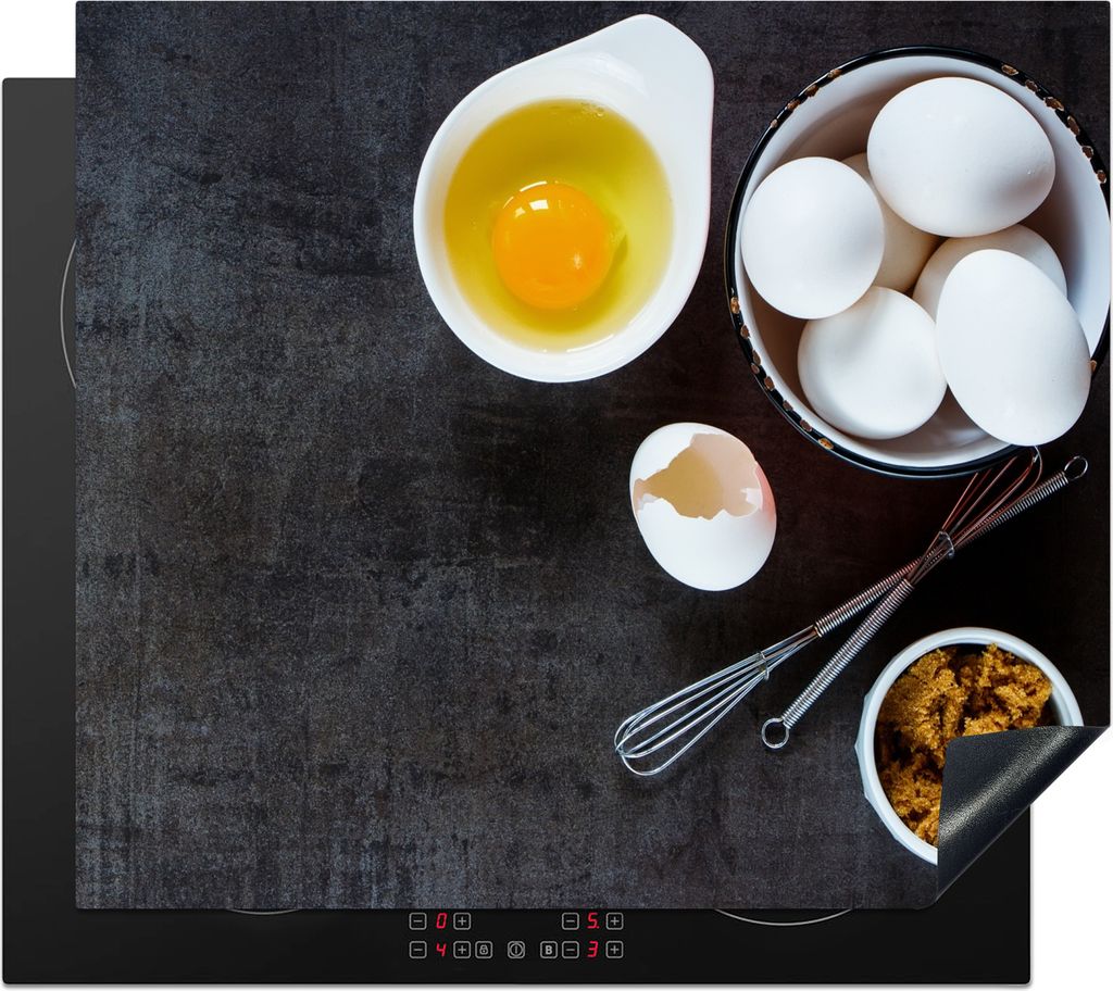 KitchenYeah© Herdabdeckplatte Eier - Brauner Zucker - Produktbild 