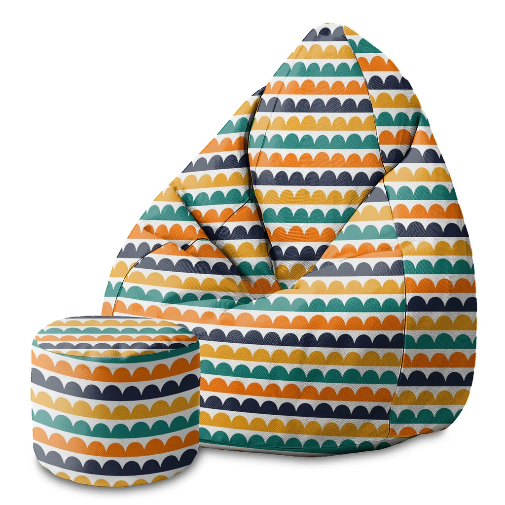 Dreamroots Bean Bag 80x80x120cm | Poltrona Sacco con Sgabello e Schienale