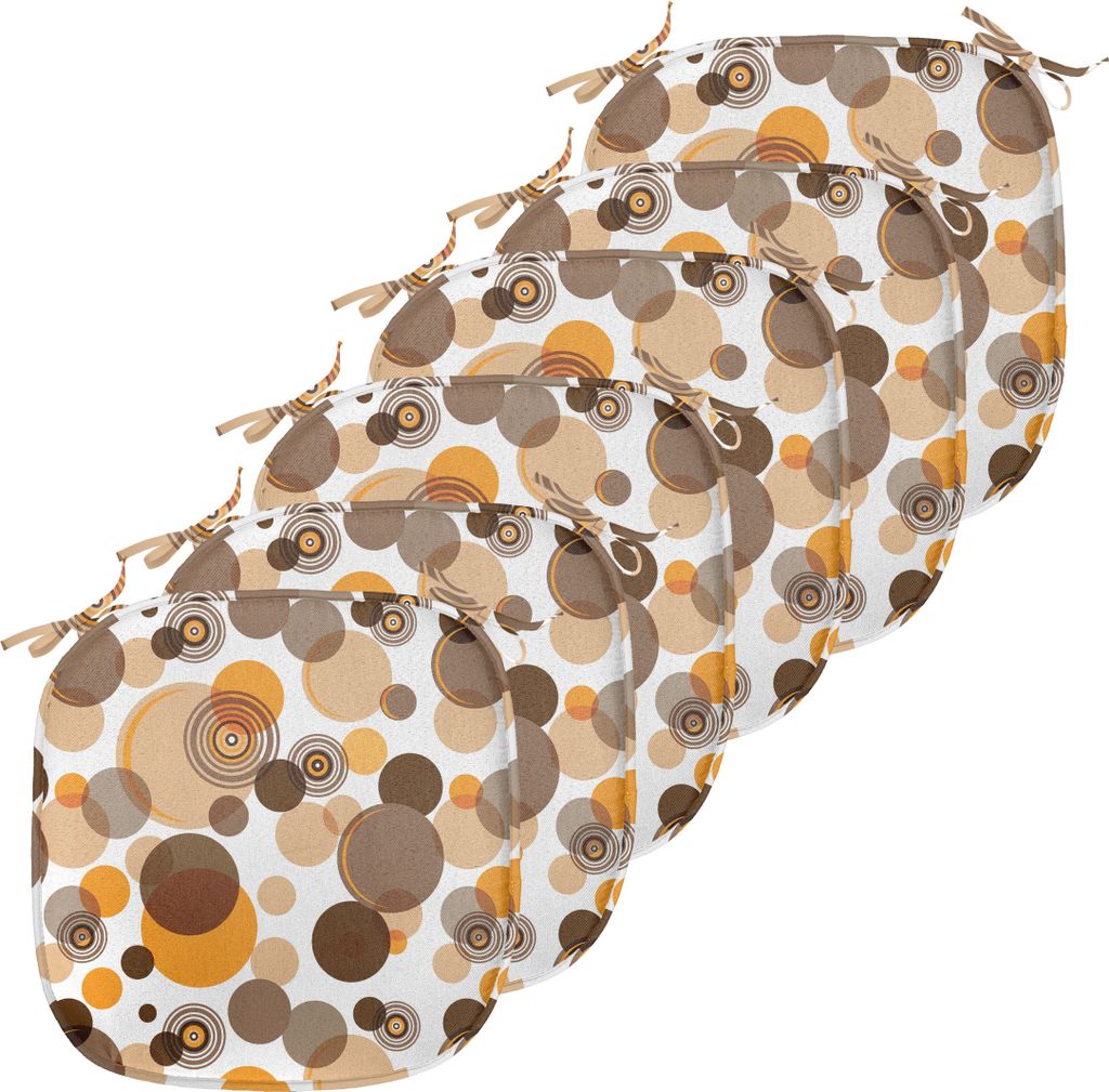 ABAKUHAUS Erdfarben Polster für Esszimmerstühle, Chaotische Spots Ringe, Dekoratives wasserfestes Kissen mit Riemen für Küchensitze, 40 cm x 40...