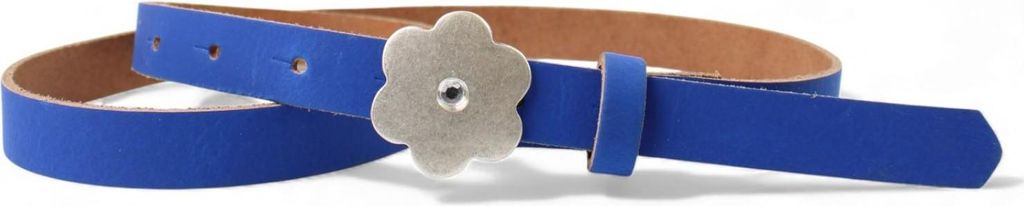 FRONHOFER süßer Kindergürtel mit silberner Straß Blumenschnalle, plastikfrei, 2cm