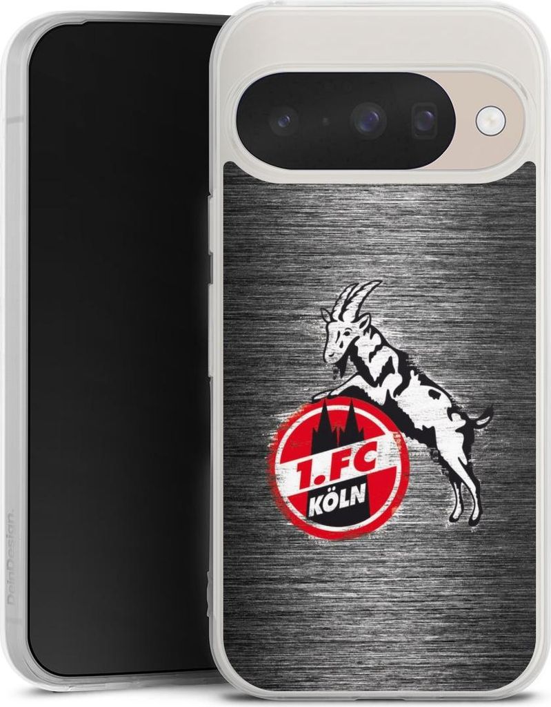 DeinDesign Handyhülle für Google Pixel 10 Pro Silikon Hülle Case Smartphone Schutzhülle 1. FC Köln Metallic Look Offizielles Lizenzprodukt