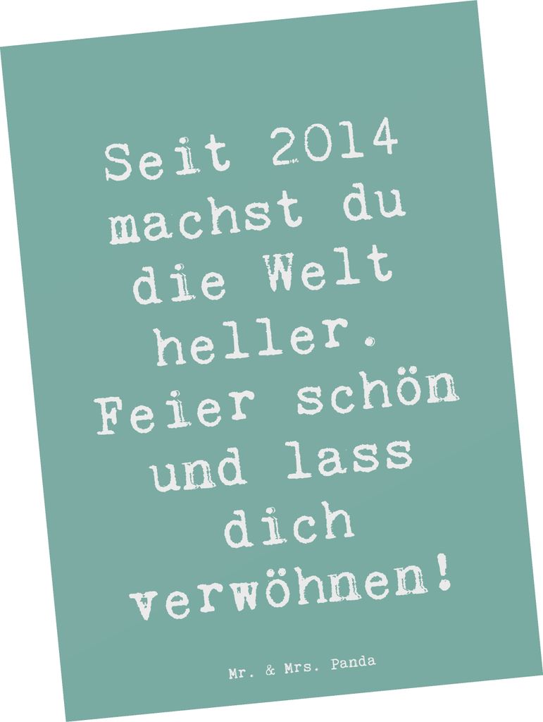 Mr. & Mrs. Panda Grußkarte Spruch 2014 Geburtstag - Meeresbrise - Geschenk, Ansichtskarte, Postkarte, Seit, Geburtstagsgeschenk, Fotokarte, Glück...