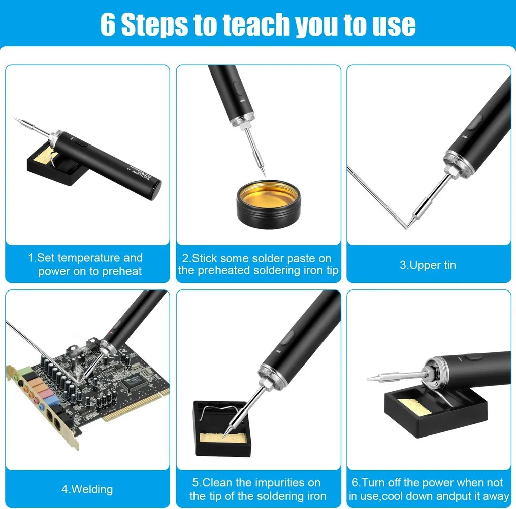 Fer à souder pour électronique sans fil 15W USB - Idéal micro soudures - 4