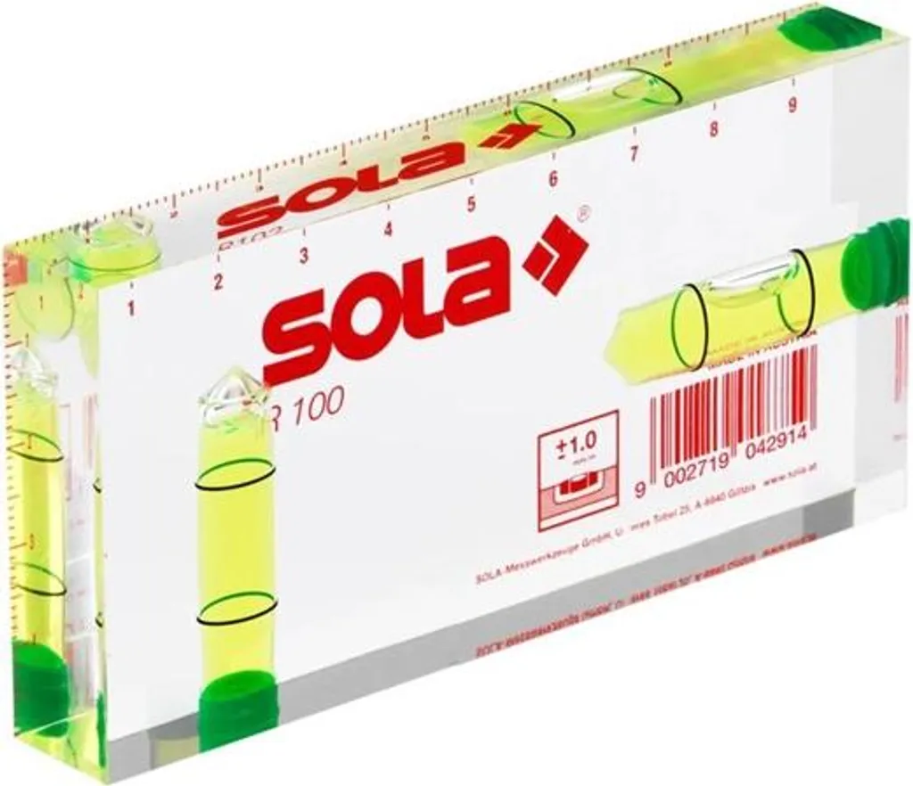 Sola SPIRIT LEVEL SOLA 01622120 10CM : Mini Niveau à Bulle Magnétique