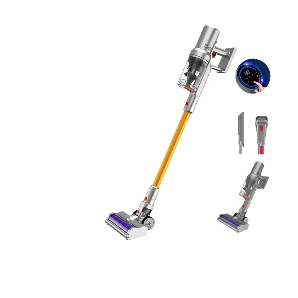 Aspirateur à main sans fil 27KPa avec écran tactile LED intelligent, Gris