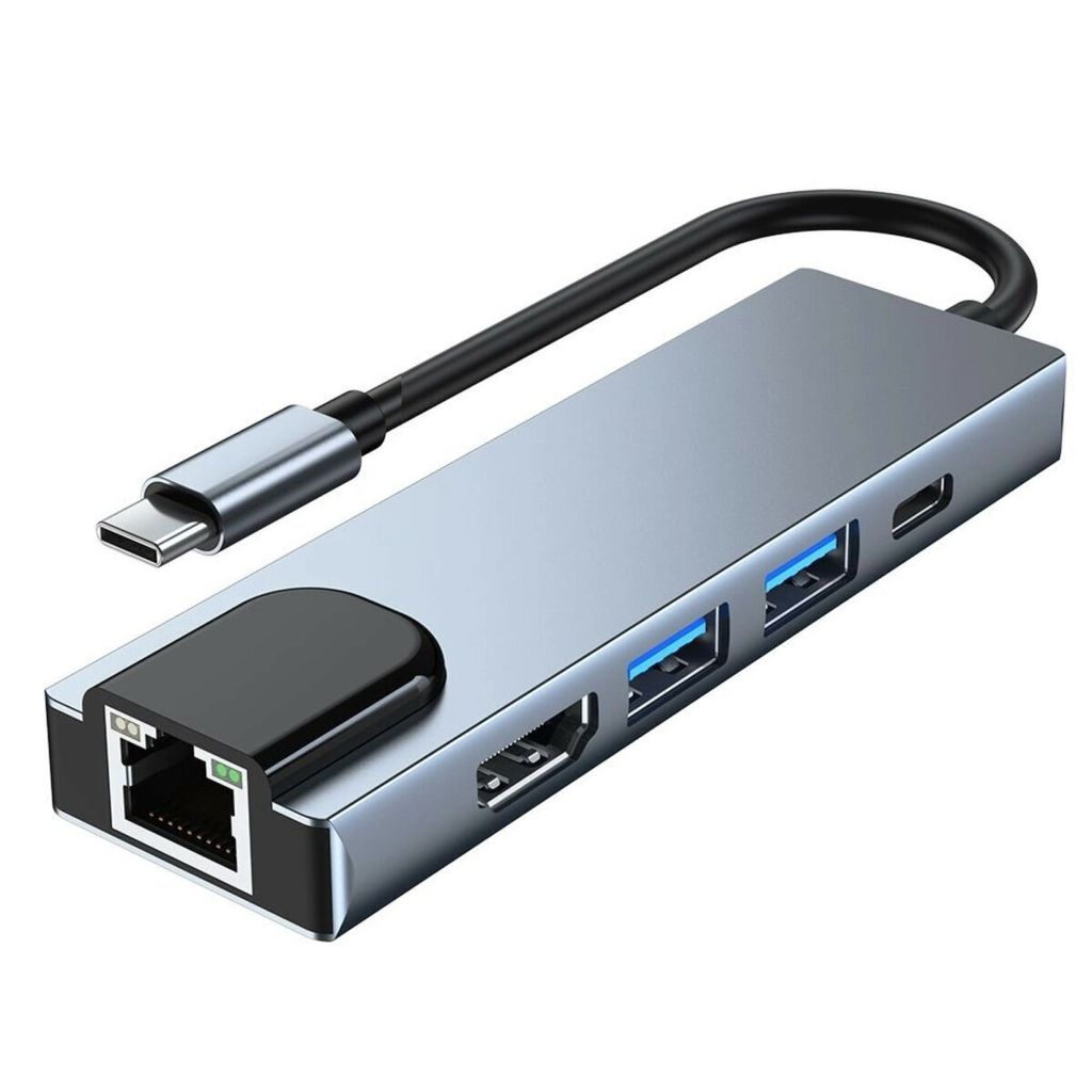 Tech-Protect V3-Hub-Adapter 5In1 Grau Produktbild 