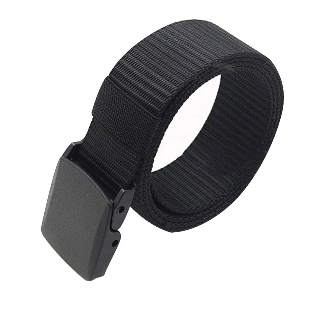 Herren Cool Canvas Stoff Gurtband Strapazierfähig Outdoor Camping Taktischer Taillengürtel-Schwarz