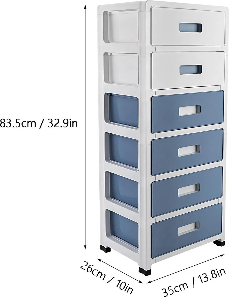 Petit caisson 6 tiroirs bleu : la solution pour un rangement impeccable