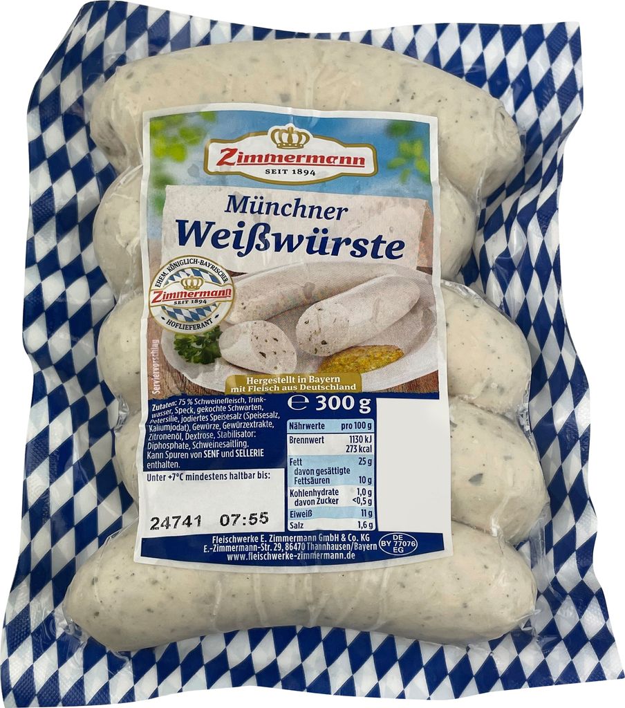 Food-United Weißwürste Packung, Münchner-Weißwürste aus Produktbild 