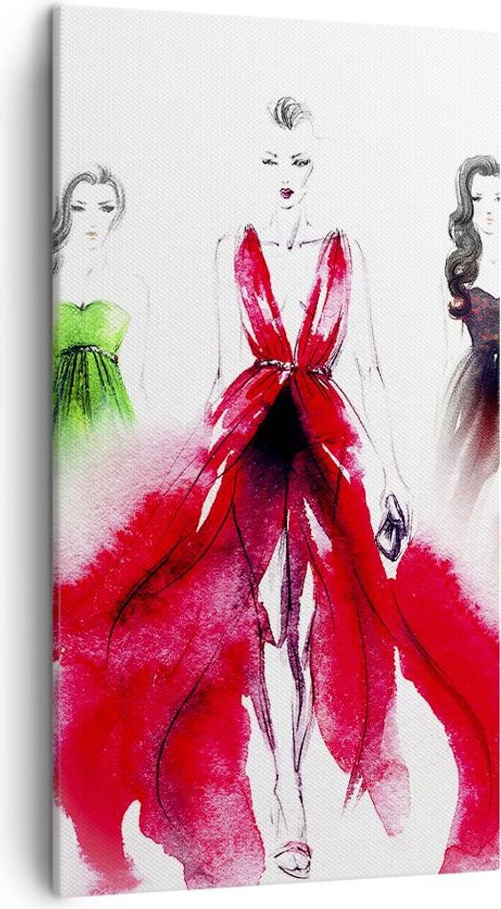 Bild auf Leinwand - Leinwandbild - Fotomodell Frau - 45x80cm - Wand Bild - Wanddeko - Wandbilder - Leinwanddruck - Bilder - Kunstdruck - Wanddekora...