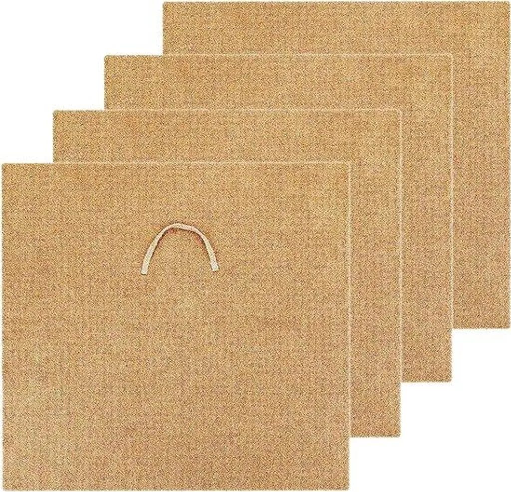 4 tapis de compost 60x60cm en toile de jute épaisse pour bac de jardin