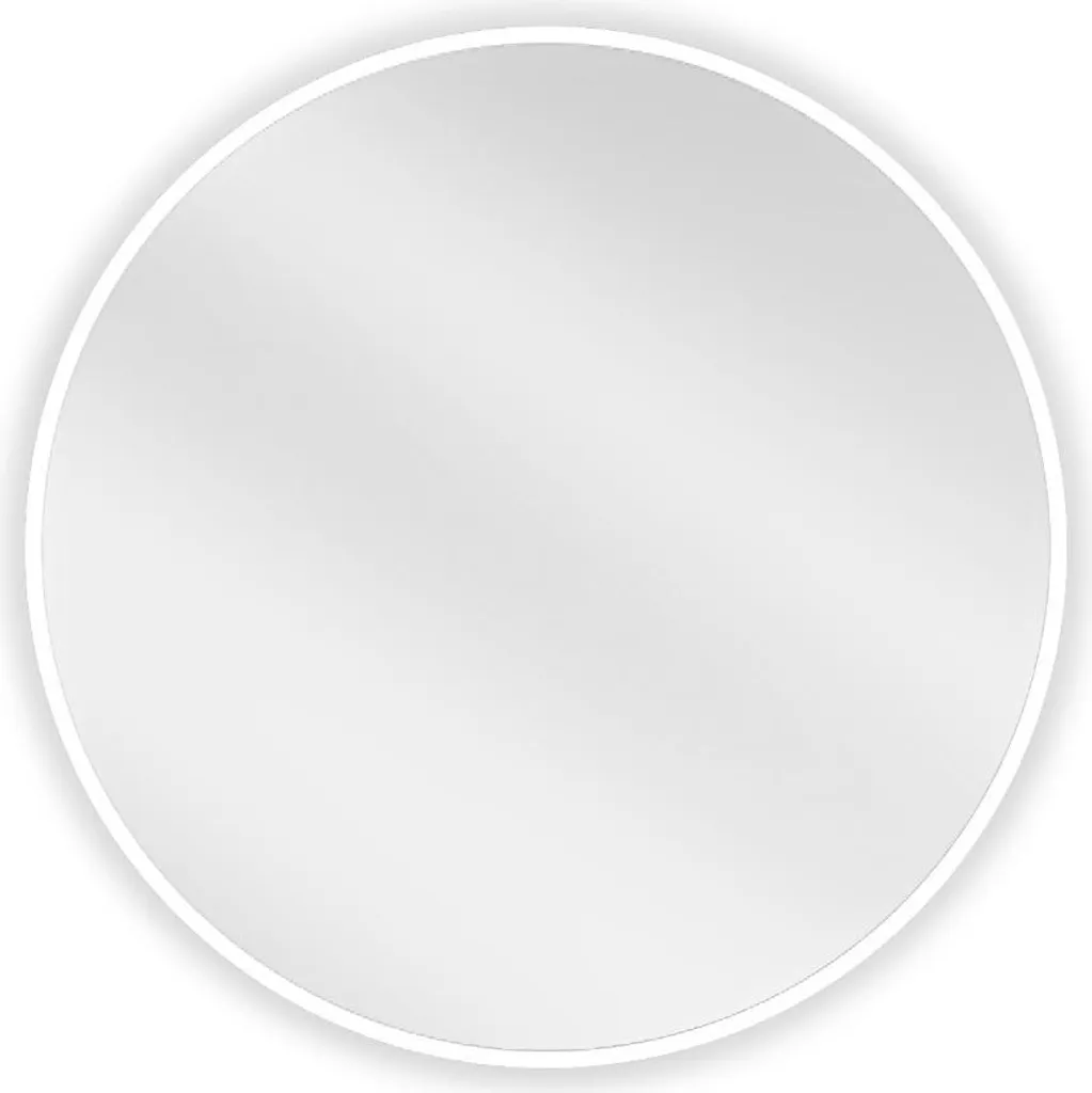 Mexen Loft specchio da bagno rotondo 60 cm, cornice bianca - 9850-060-060-000-20