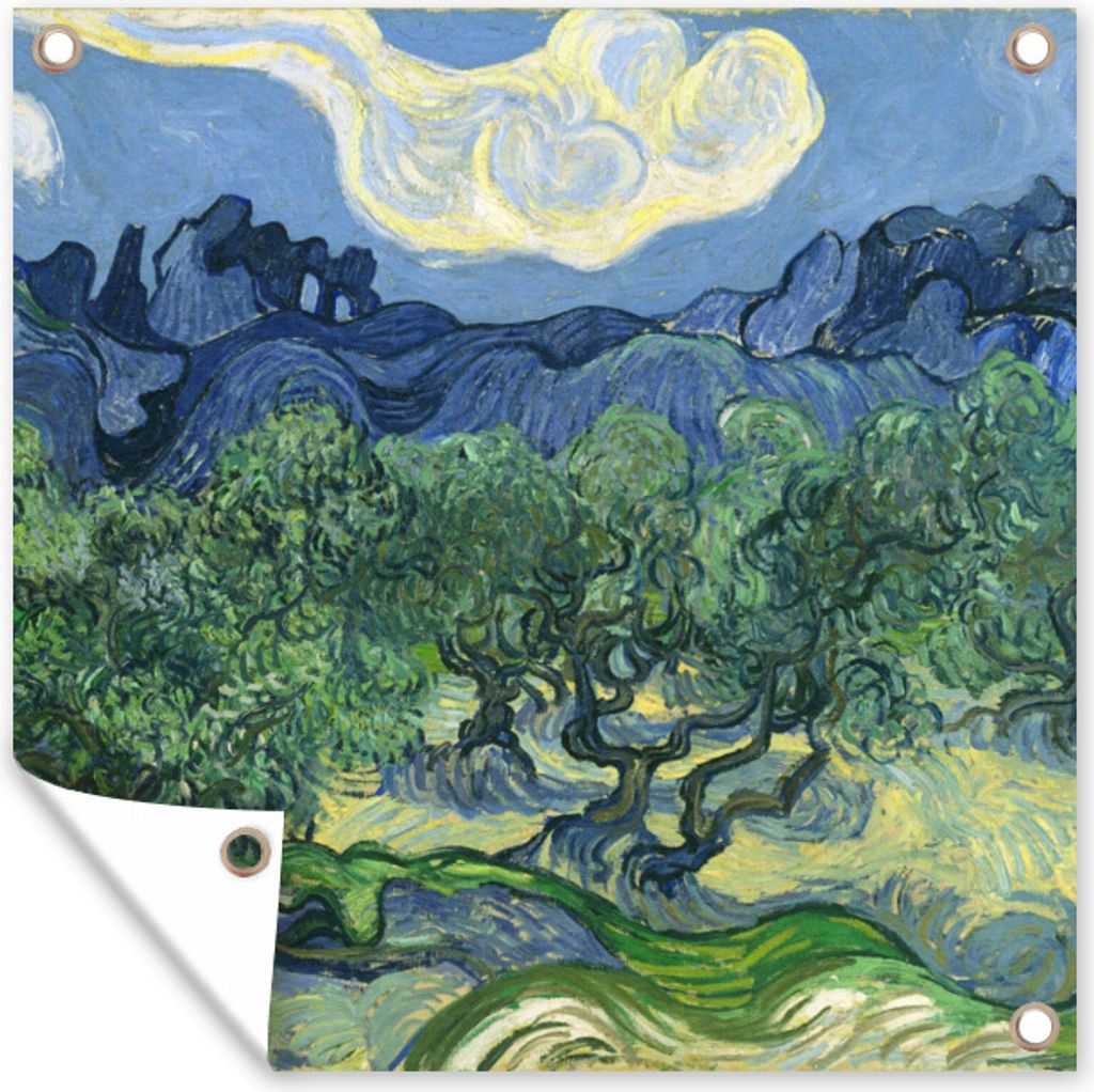 MuchoWow 50x50 cm Outdoor-Poster Gartendeko Sichtschutz Garten Poster für den Garten Die Olivenbäume - Vincent van Gogh