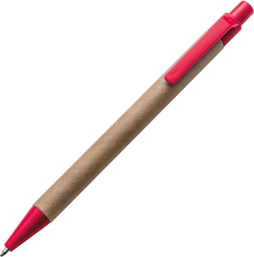 10x Kugelschreiber aus Pappe / Farbe: rot