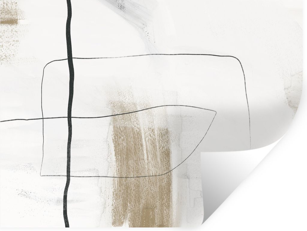 MuchoWow Wandtattoo Wandsticker Wandaufkleber Farbe - Schwarz - Weiß 80x60 cm Selbstklebend und Repositionierbar - Faltenfrei