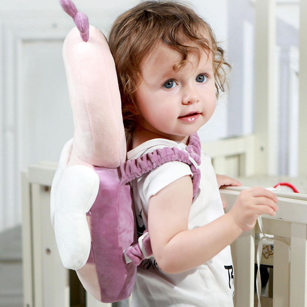 Baby-Kopfschutzkissen, hohe Sicherheit, stoßfest, atmungsaktiv, bequemer Gürtel, Kopfstützenpolster für Kleinkinder für Zuhause, Pink Bee Hori...