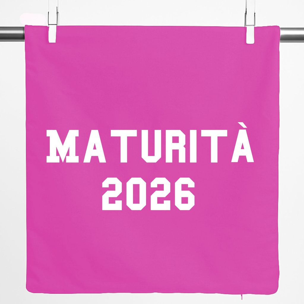Huuraa Kissenbezug Maturità 2026 Abschluss Italien 40x40cm Fuchsia Baumwolle Dekokissenbezug Geschenkidee