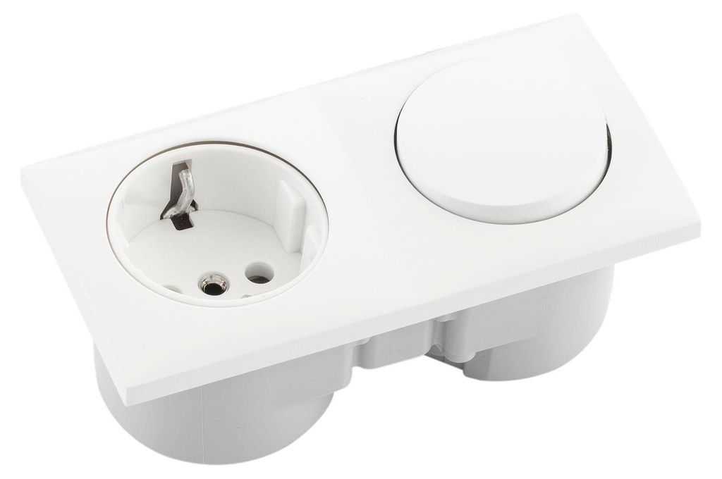 Berker Integro Flow Steckdose mit Schalter - Produktbild 