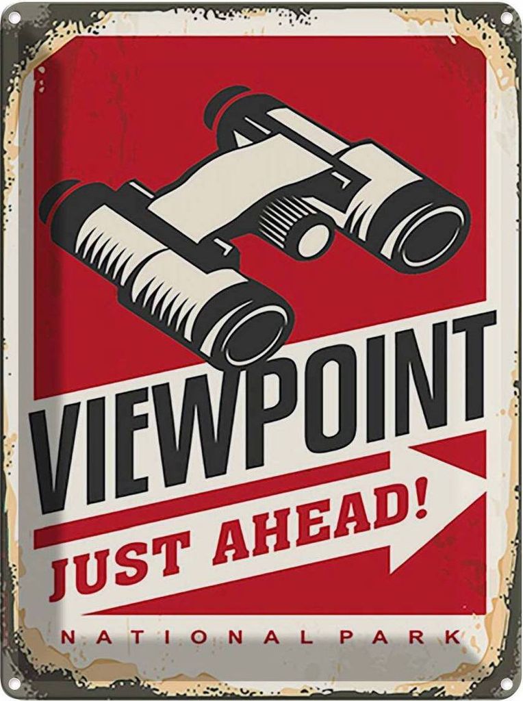 vianmo Blechschild 40x30 cm Viewpoint just ahead Adventure Dekoration