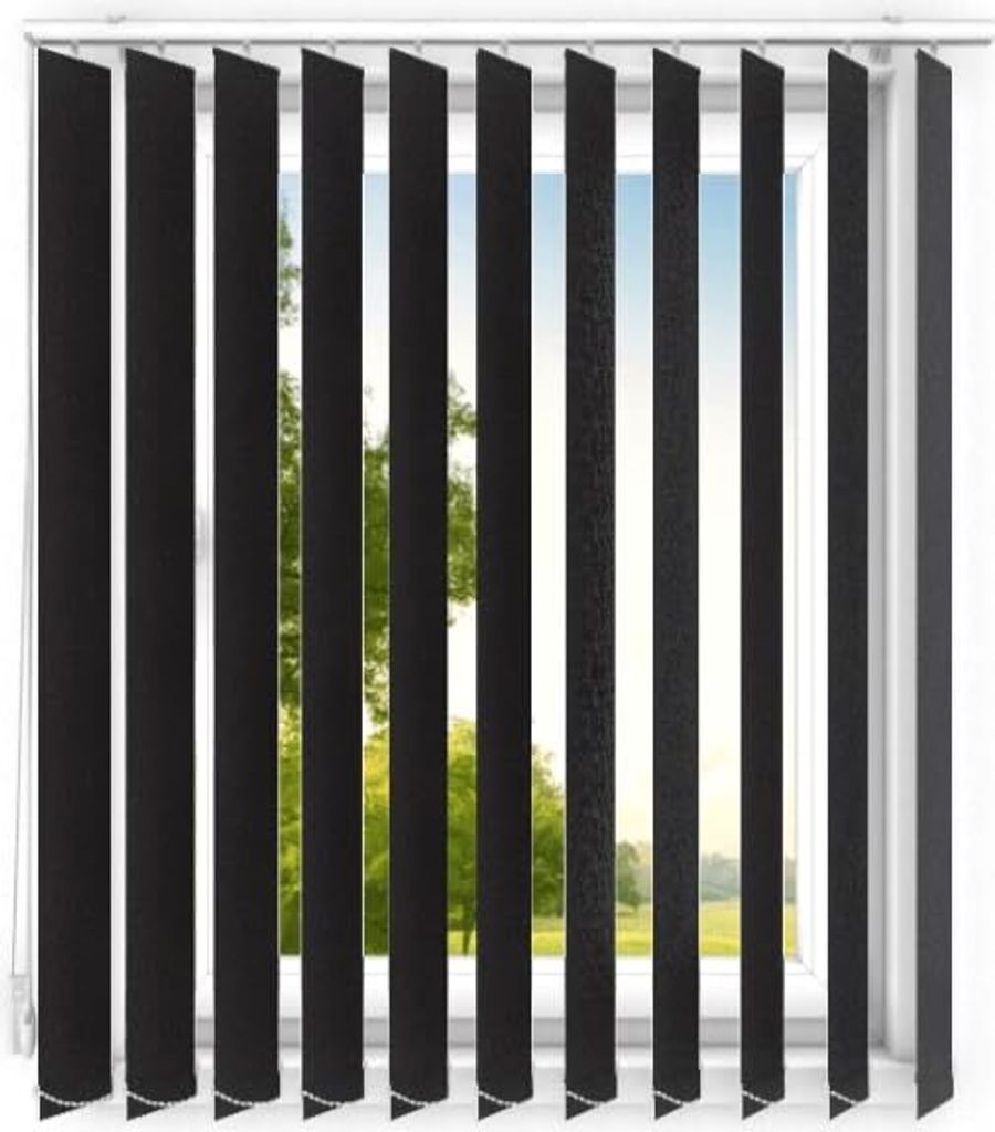 time4blinds, Lamellenvorhang, Vertikaljalousie, Vorhang, Klassisch schwarz, 200x210cm