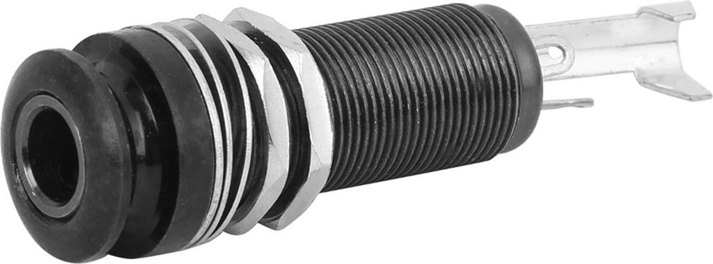 End Pin Jack mit Strap Lock Funktion für E-Gitarre Musikinstrument Zubehör (Schwarz)