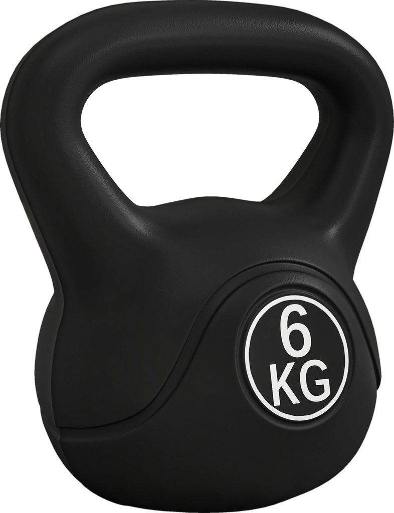 HOMCOM 6 kg Kettlebell, Fitness-Kettlebell, gefüllt mit Sand, mit breitem, rutschfestem Griff für Übungen und Training zu Hause und im Fitnessst...