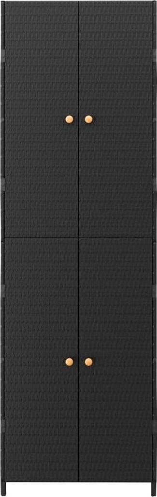 vidaXL Gartenschrank Schwarz 59x40x180 cm Poly Rattan Produktbild 3