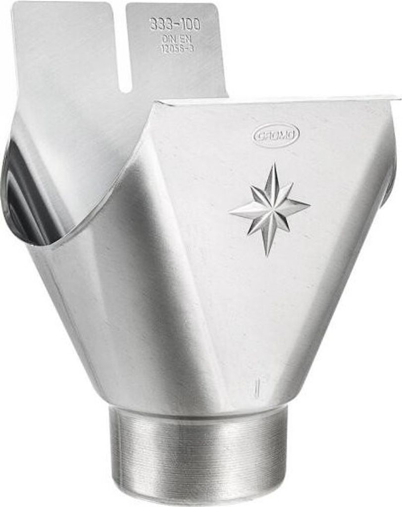 Titanzink Einhangstutzen RG400/DN120 für halbrunde Dachrinnen
