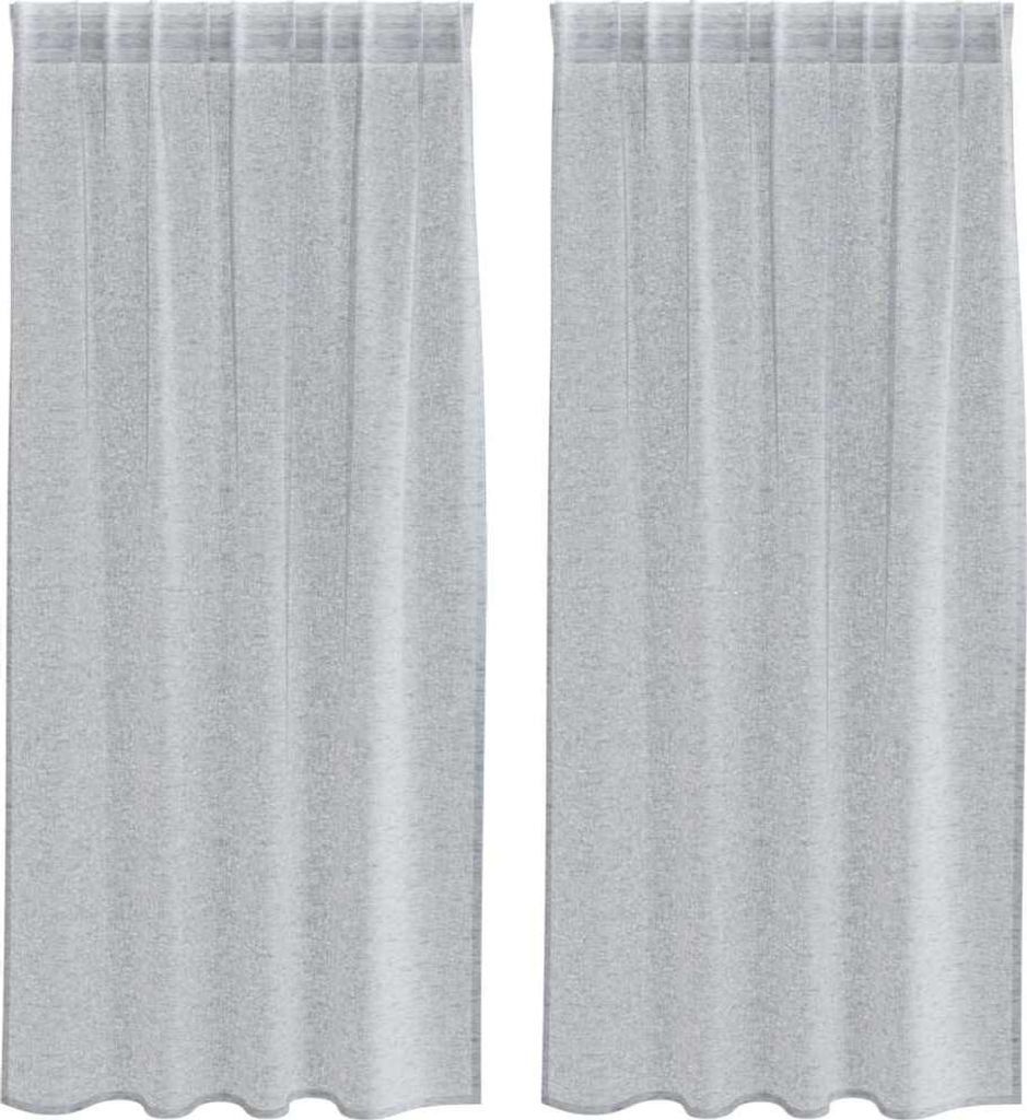 vidaXL Voile-Vorhang 2 pcs Dunkelgrau 175 x 140 cm Polyester