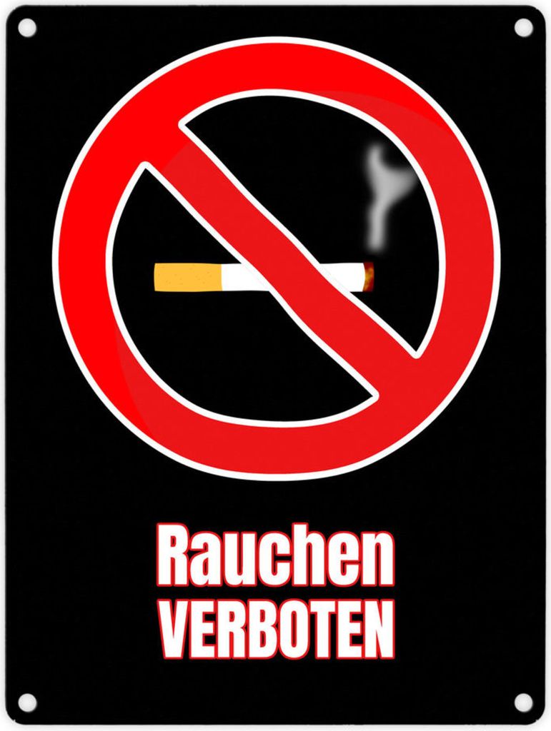Rauchen verboten Verbotsschild im Comic-Stil in schwarz