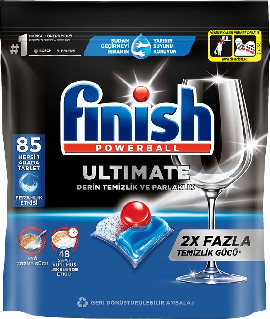 Finish Powerball Ultimate All in One Geschirrspülkapseln, 85 Stück