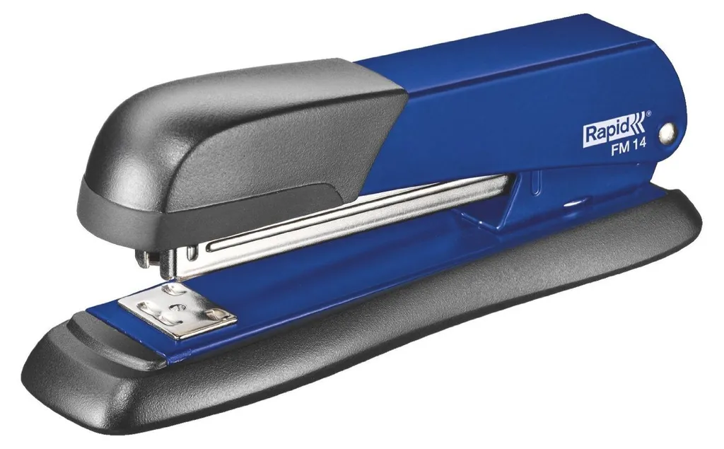 Agrafeuse Rapid FM14 bleue et noire pour agrafage précis de 25 feuilles