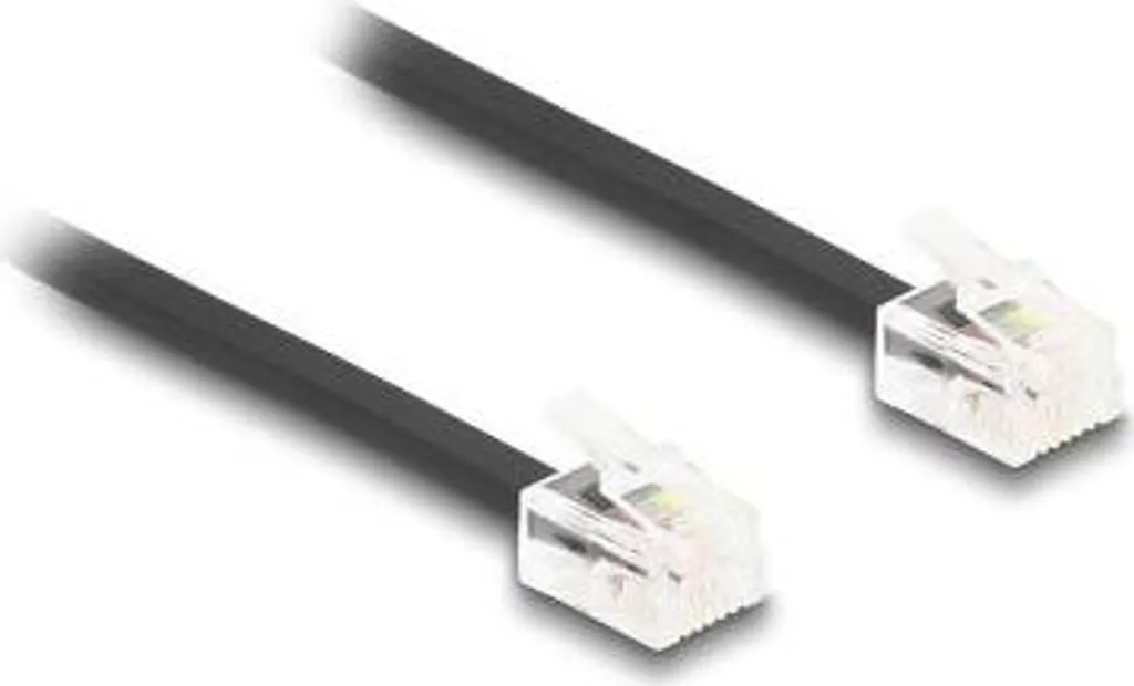 Cavo ADSL RJ11 10 Metri Flat Nero - Alta Fedeltà per Linee Analogiche - 2