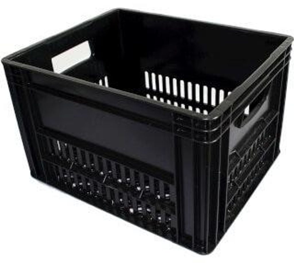 Schwarze PVC Kiste, 43x35x27 cm