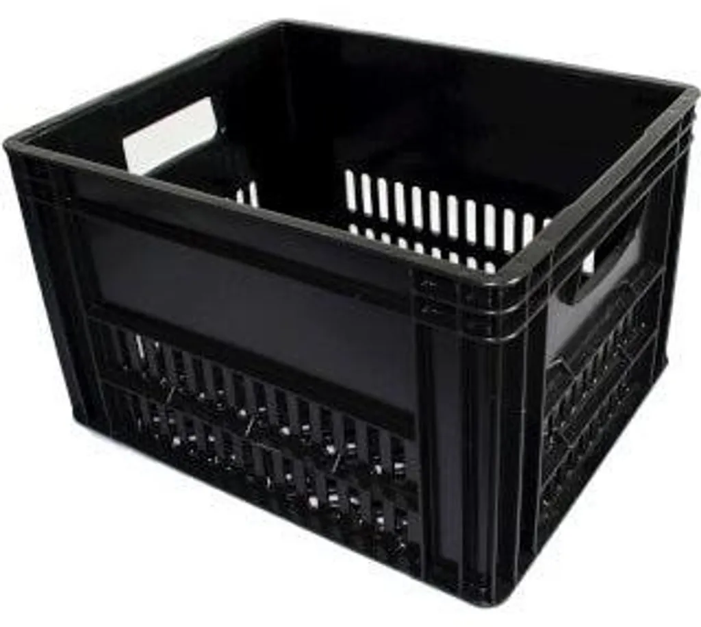 Caisse de transport PVC noir 43x35x27 cm - Ultra résistante et empilable