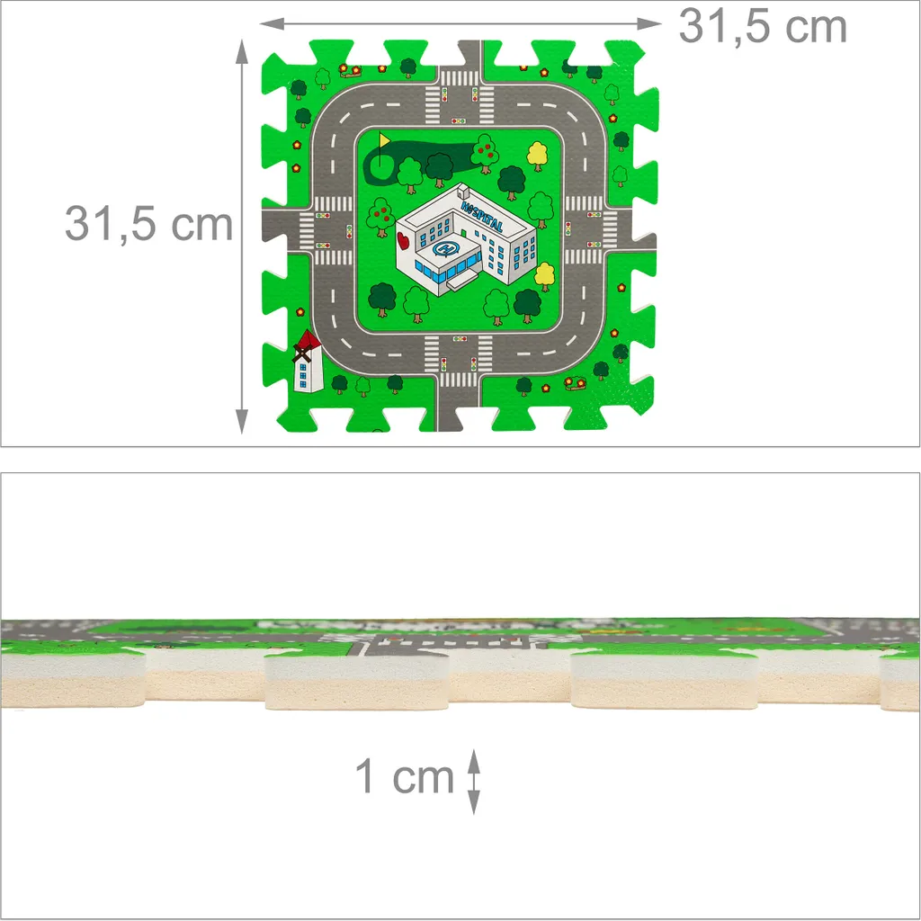 1 Tapis De Puzzle Mycity En Mousse Eva Multicolore