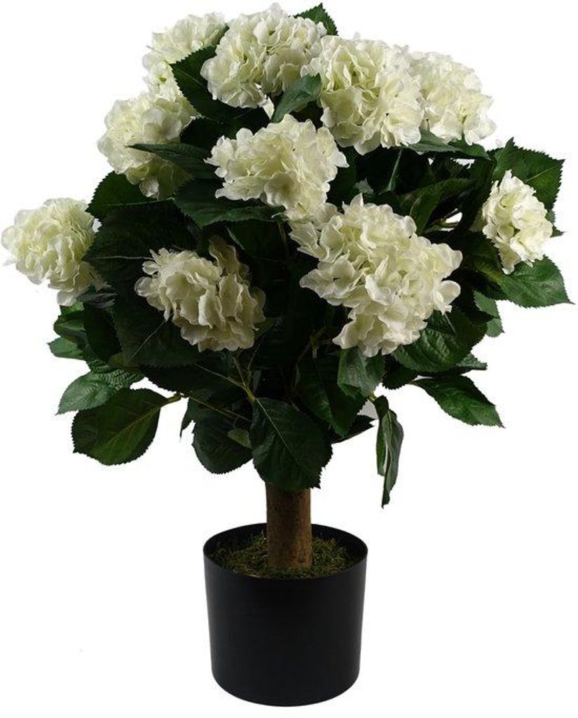 Kunstliche Blumen, 70 cm, Weiß, Hortensia
